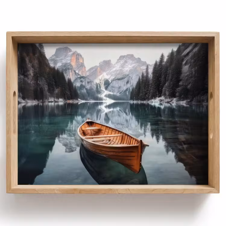 Tablett - Boot - Berge - Natur - Wasser — 1