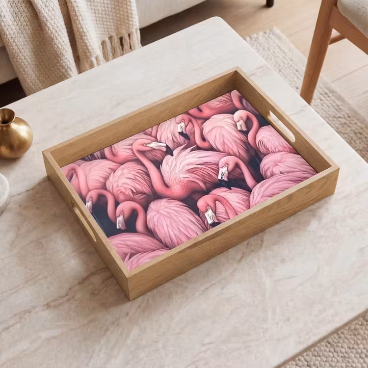 Tablett - Flamingo - Rosa - Tiere — 2