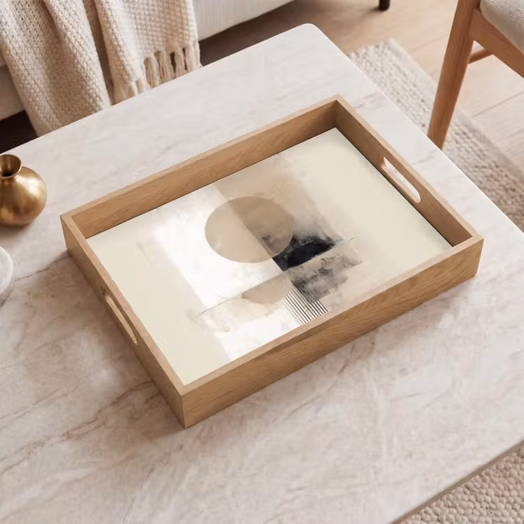 Tablett - Kreis - Zusammensetzung - Tiefe - Beige — 2