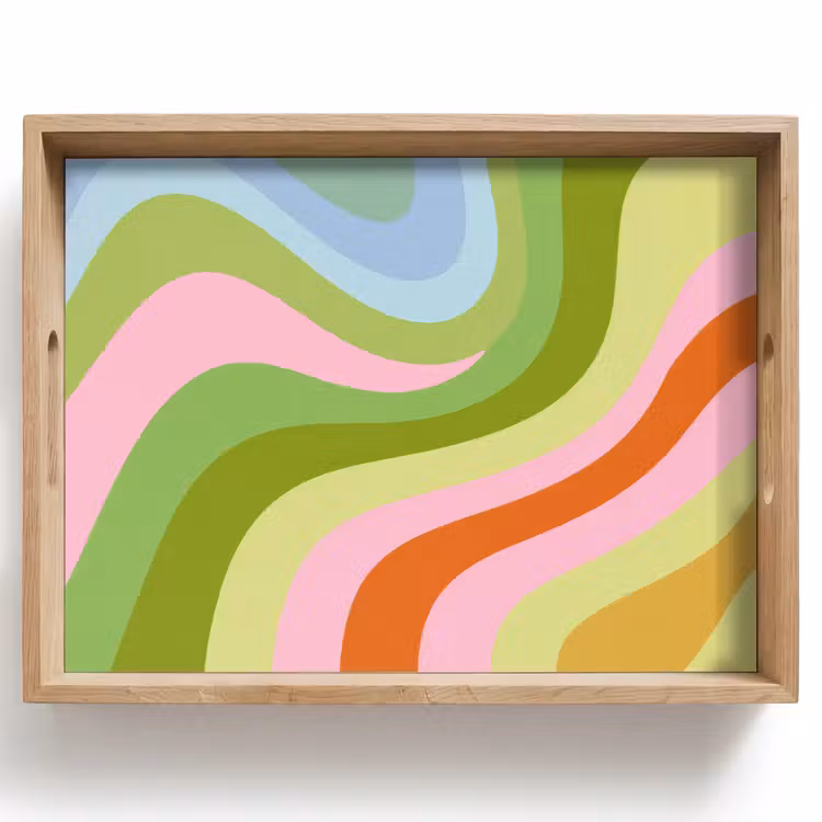 Tablett - Linien - Pastelltöne - Wellenförmig — 1