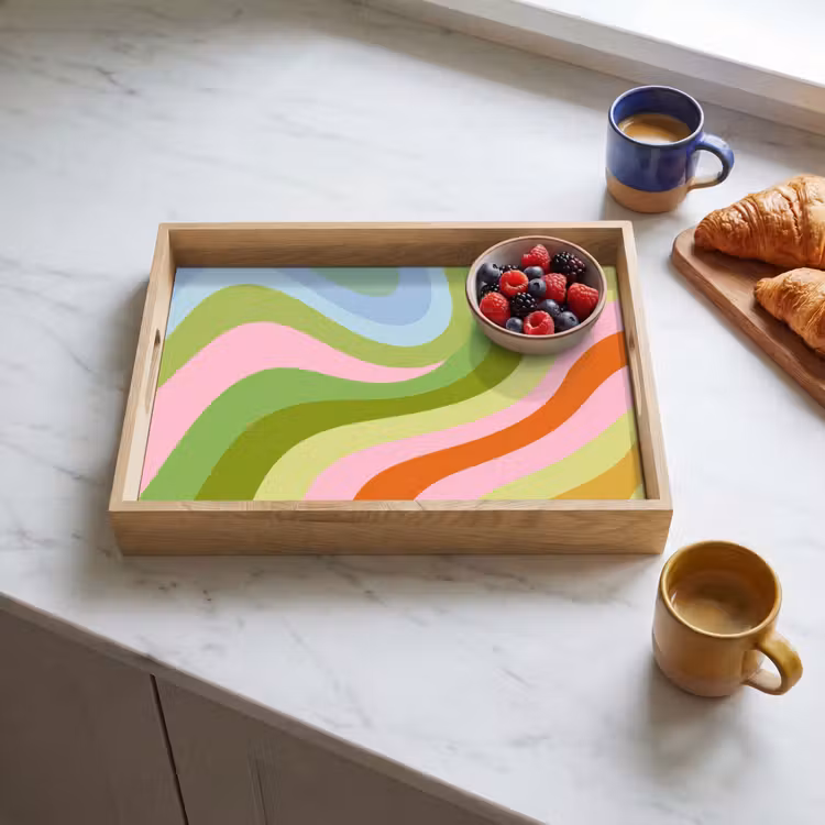 Tablett - Linien - Pastelltöne - Wellenförmig — 3