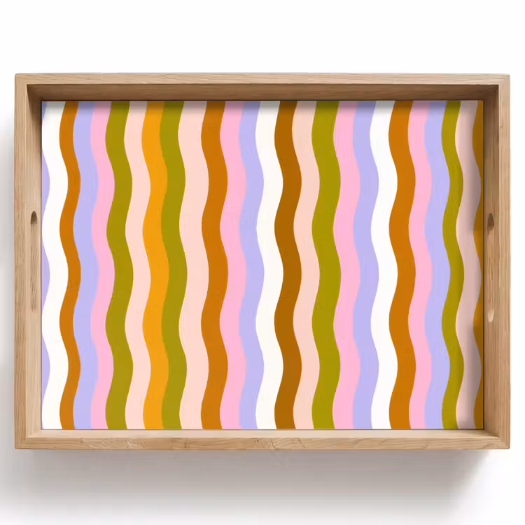 Tablett - Linien - Wellen - Pastellfarben - Muster — 1