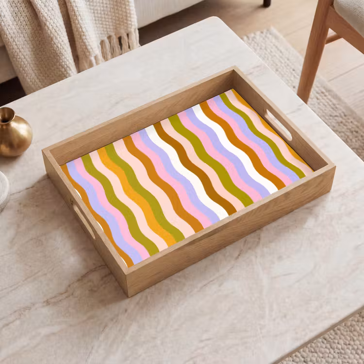 Tablett - Linien - Wellen - Pastellfarben - Muster — 2