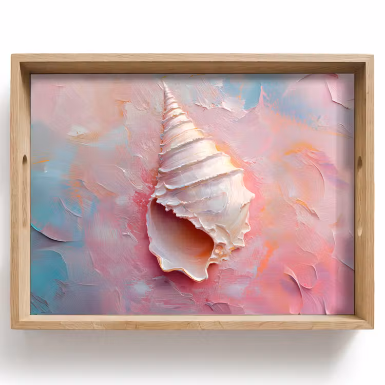 Tablett - Muschel - Pastell - Rosa — 1