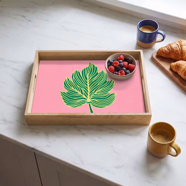 Tablett - Blatt - Grün - Illustration - Minimalistisch — 3