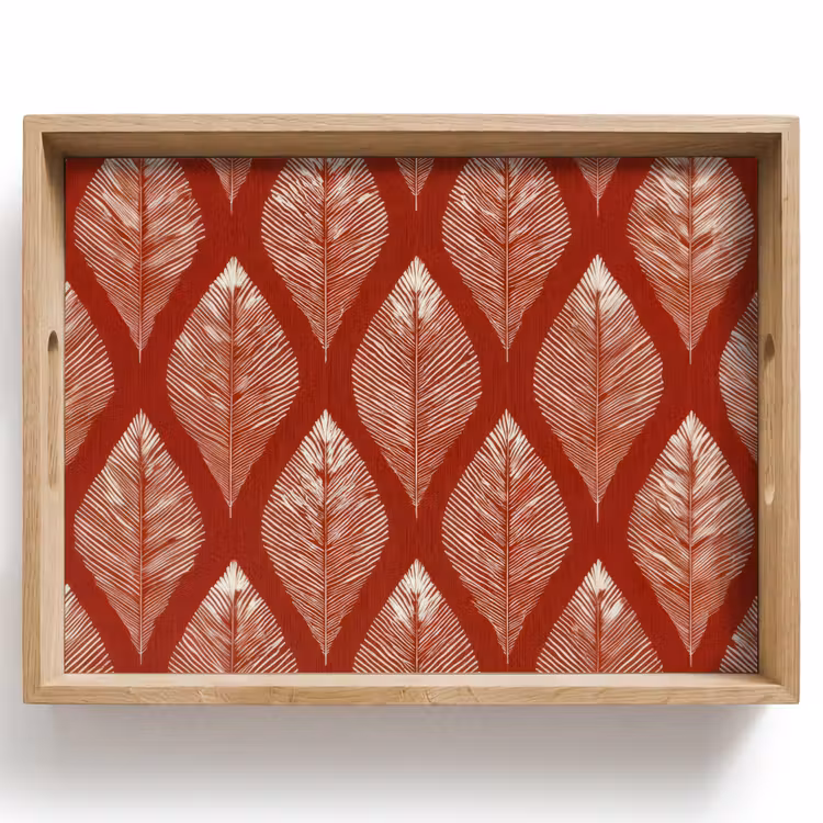 Tablett - Blätter - Rot - Elegant — 1
