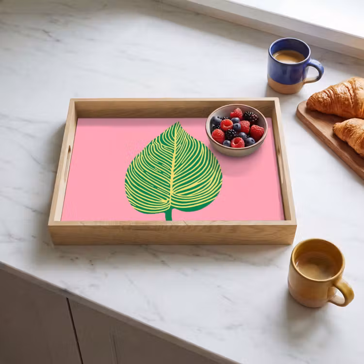 Tablett - Illustration - Blatt - Minimalistisch - Grün — 3