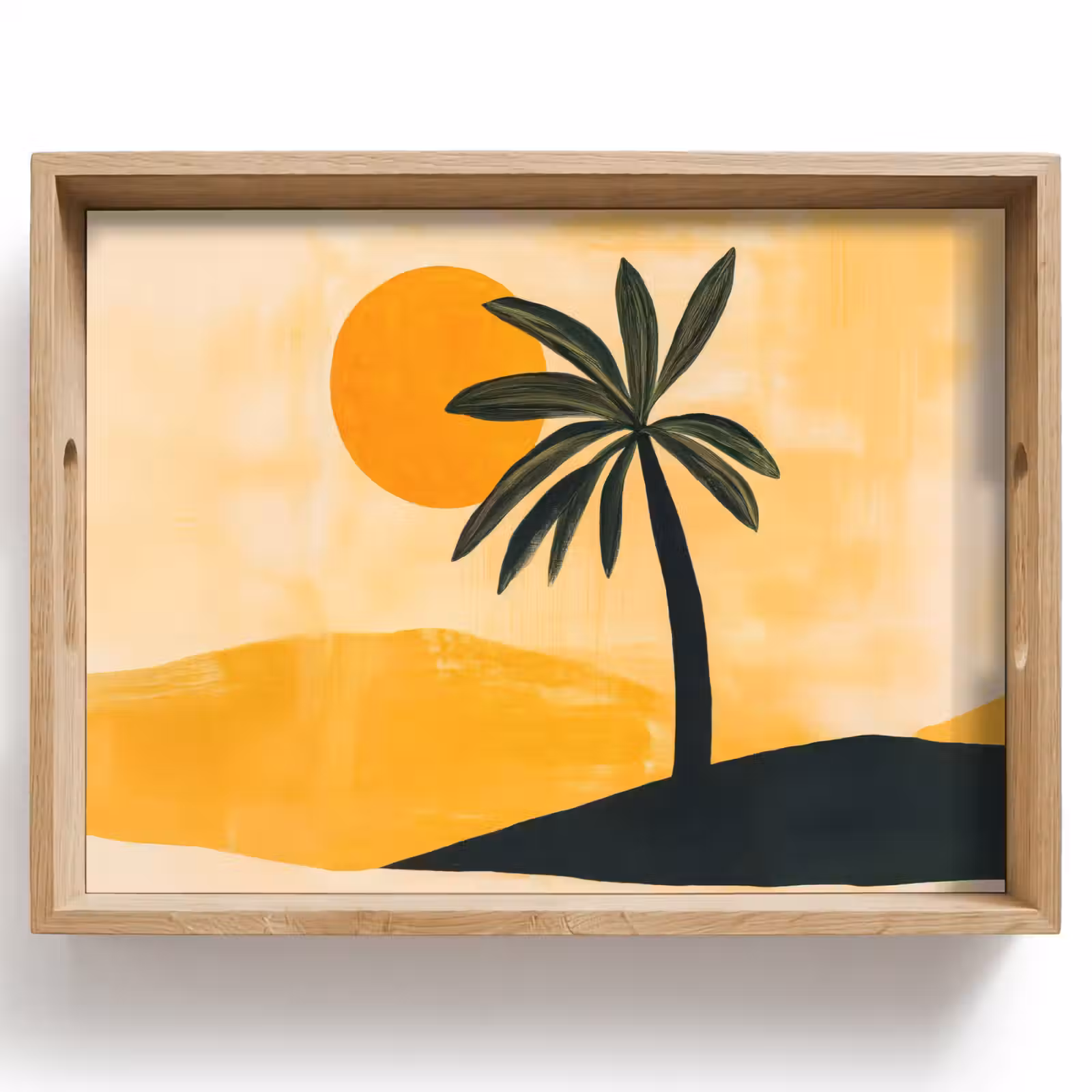 Tablett - Illustration - Palme - Sonne - Hügel — 1