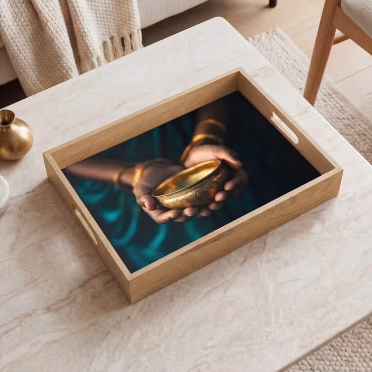 Tablett - Gold - Schale - Blau — 2