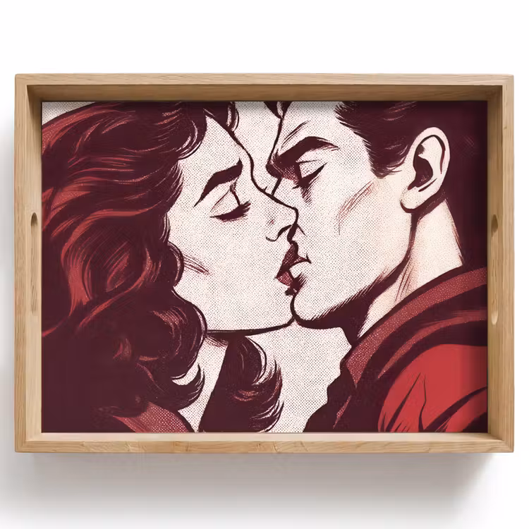Tablett - Kissen - Menschen - Retro - Bordeaux — 1