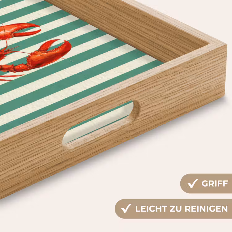 Tablett - Krebs - Streifen - Realistisch - Sommerlich — 8