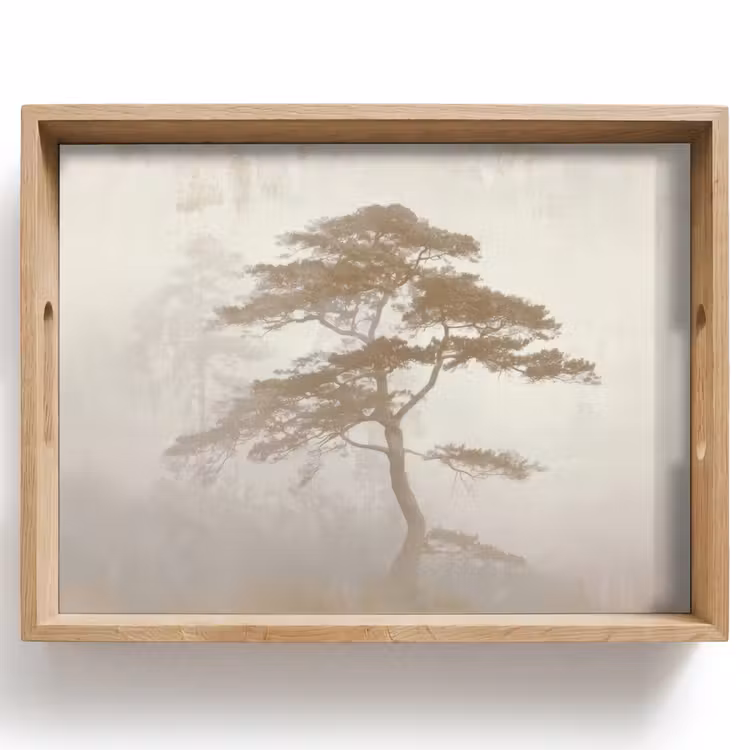 Tablett - Baum - Orientalischer Stil - Landschaft — 1