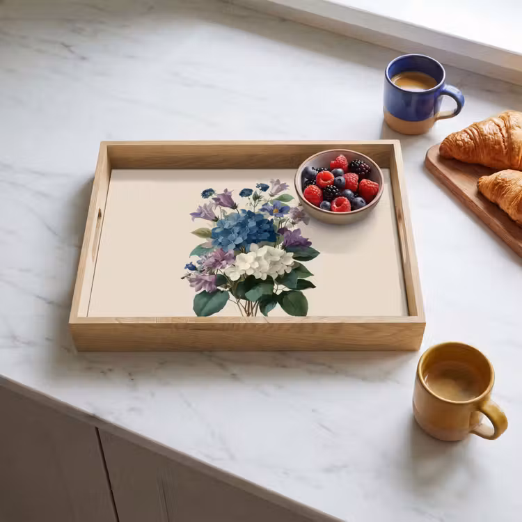 Tablett - Blumen - Detailliert - Ruhig - Realistisch — 3