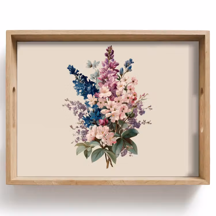 Tablett - Bouquet - Beige - Harmonisch - Dezent — 1