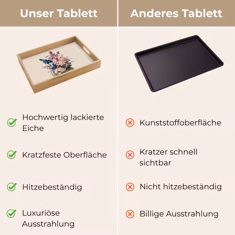 Tablett - Bouquet - Beige - Harmonisch - Dezent — 9