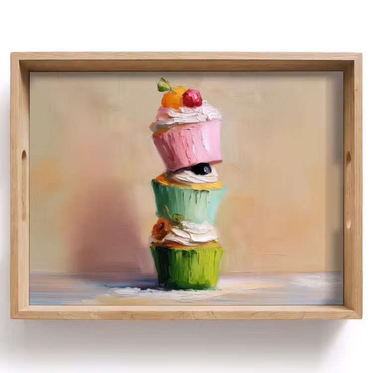 Tablett - Cupcakes - Gestapelt - Bunt - Obst — 1