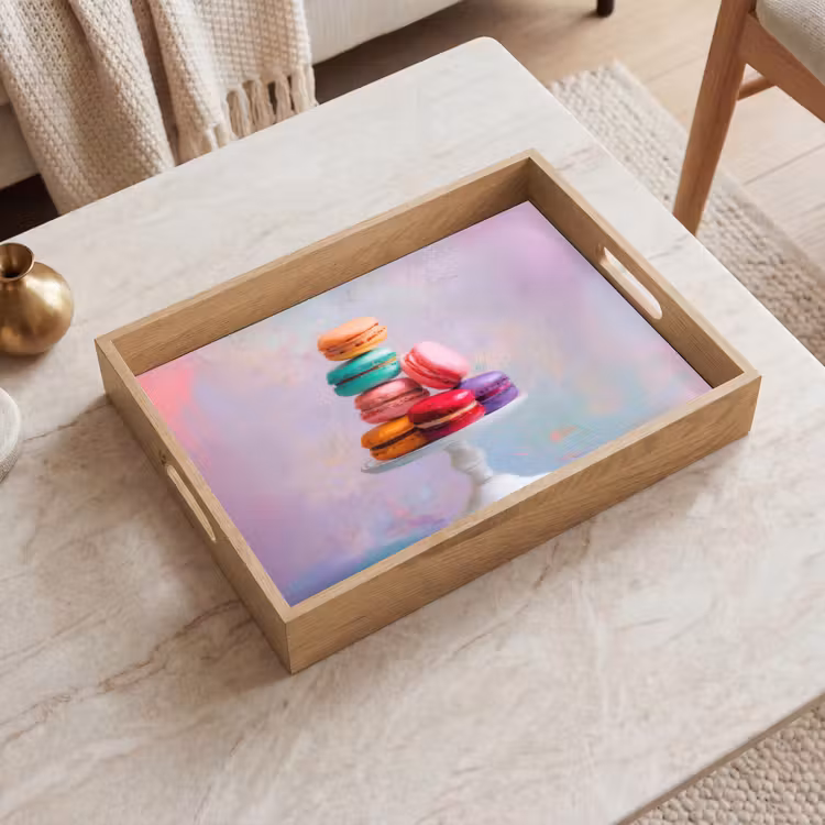 Tablett - Makronen - Schale - Pastell - Farbenfroh — 2