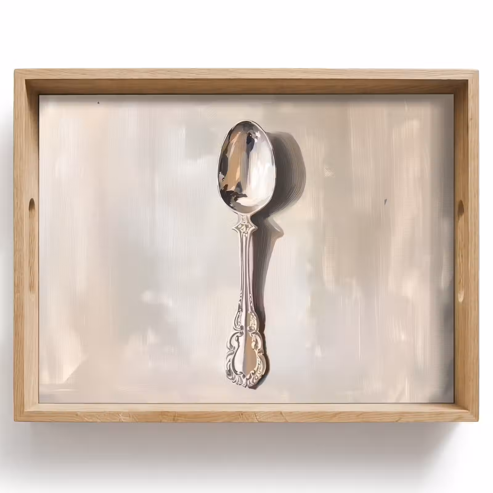 Tablett - Löffel - Farbe - Silber — 1