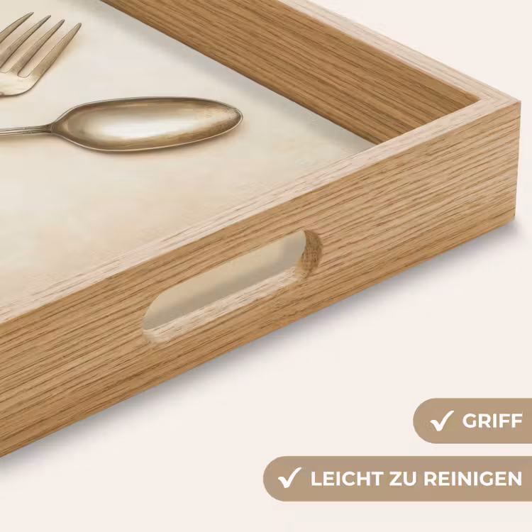Tablett - Beige - Vintage - Besteck — 8