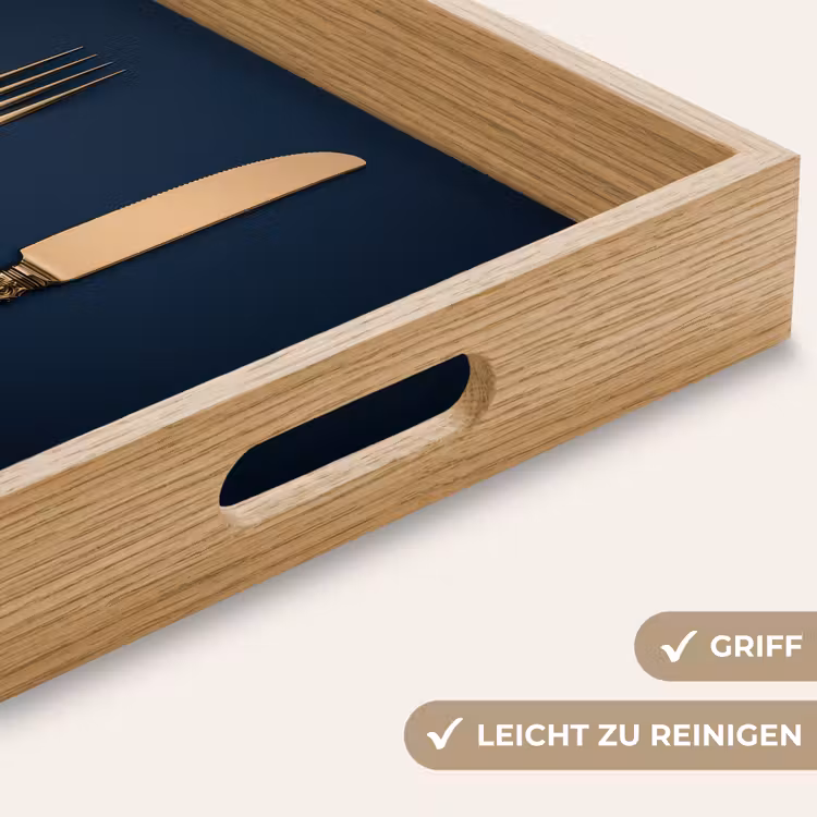 Tablett - Besteck - Dunkelblau - Gold — 8