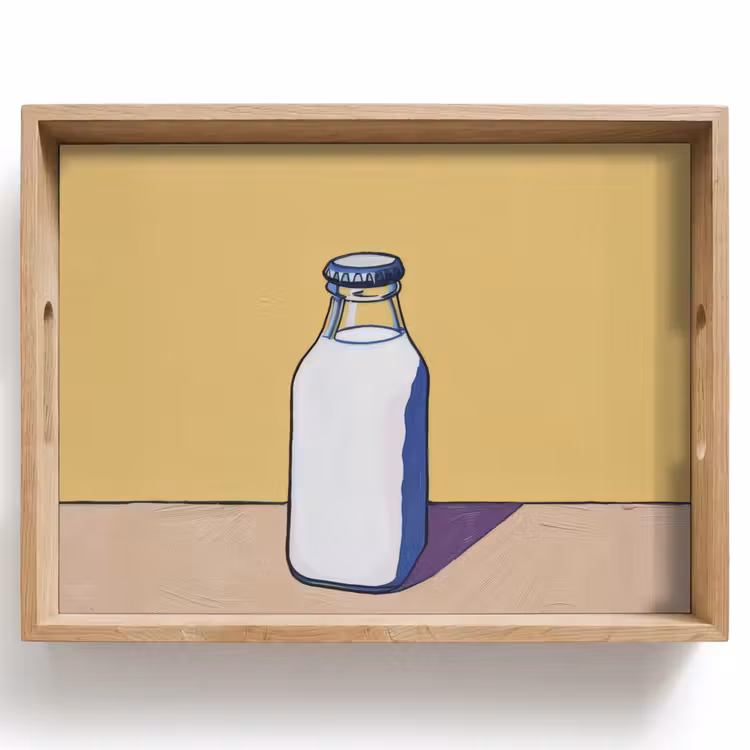 Tablett - Gläser - Flasche - Illustration - Milch — 1