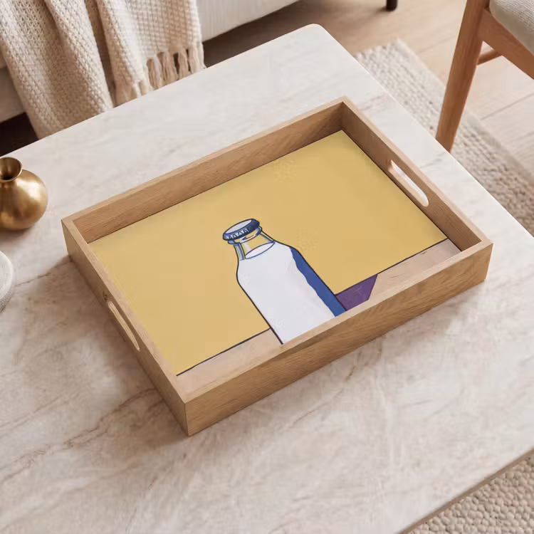 Tablett - Gläser - Flasche - Illustration - Milch — 2