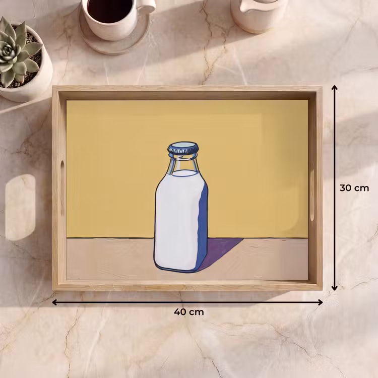 Tablett - Gläser - Flasche - Illustration - Milch — 7