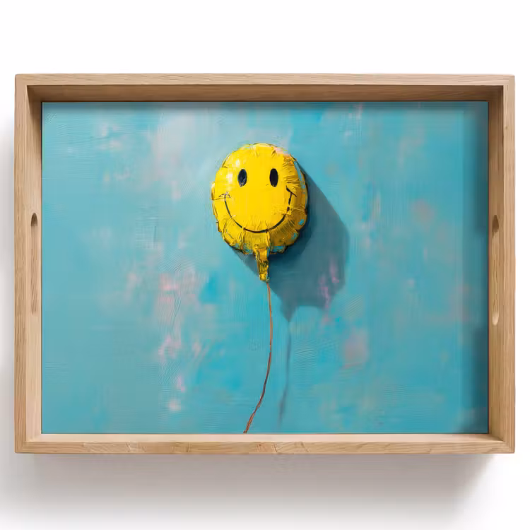 Tablett - Luftballon - Gelb - Smiley — 1