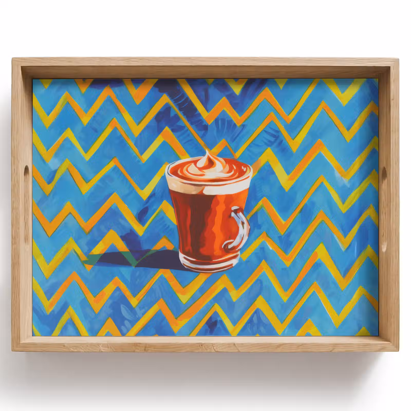 Tablett - Becher - Kaffee - Zickzack - Schlagsahne — 1