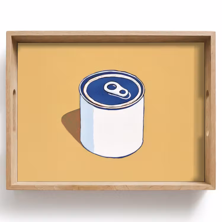 Tablett - Dose - Minimalistisch - Blau - Illustration — 1