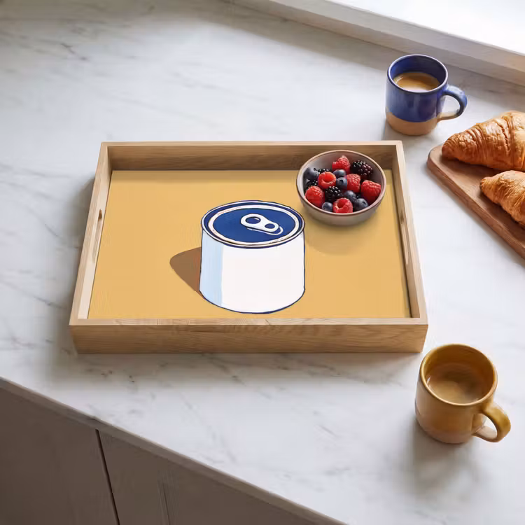 Tablett - Dose - Minimalistisch - Blau - Illustration — 3