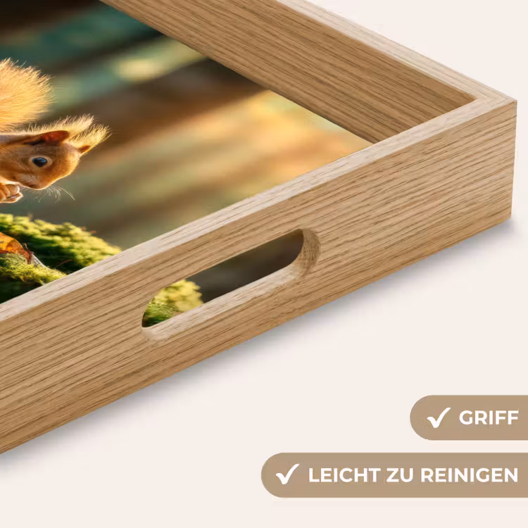 Tablett - Eichhörnchen - Nuss - Gras — 8