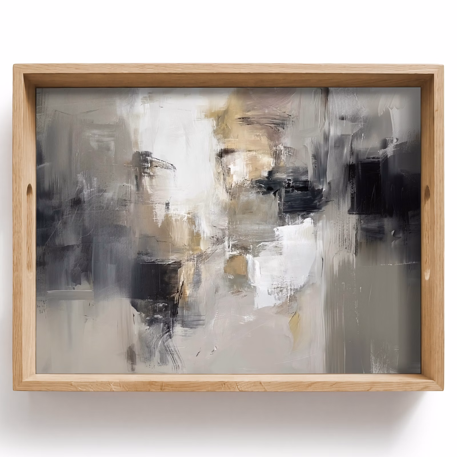 Tablett - Farbpalette - Pinselstriche - Beige - Neblig — 1