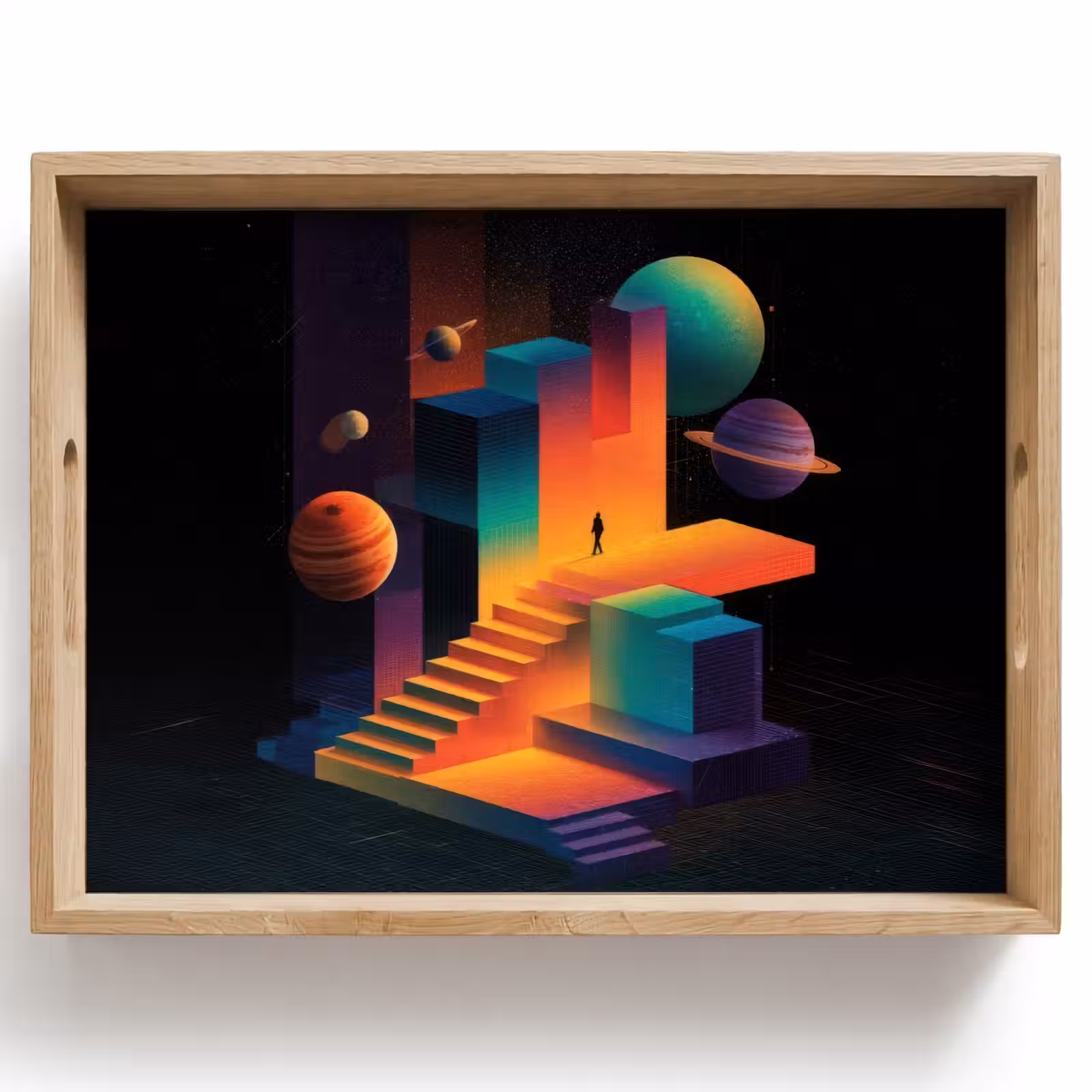 Tablett - Abstrakt - Treppe - Mensch - Planeten — 1
