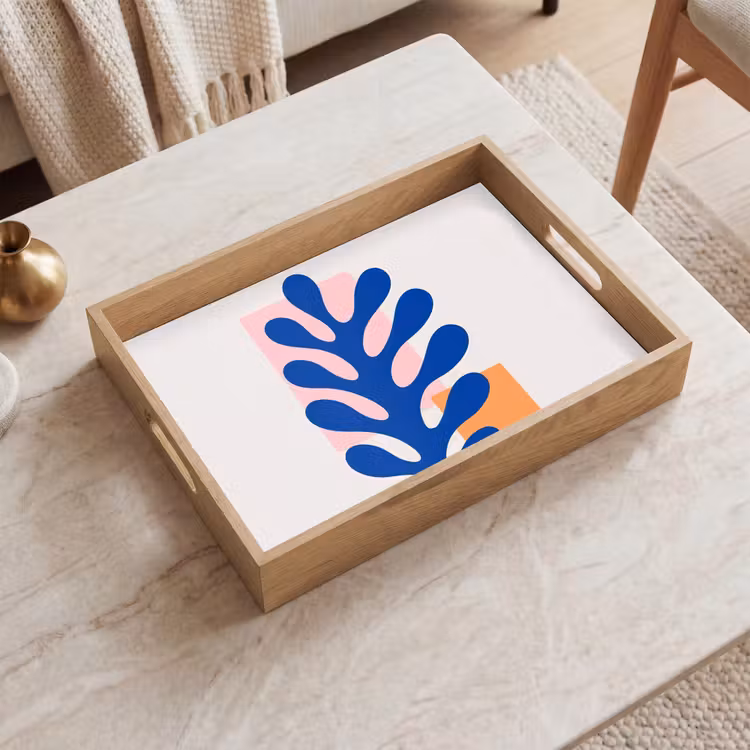 Tablett - Abstrakt - Blatt - Blau - Rechtecke — 2