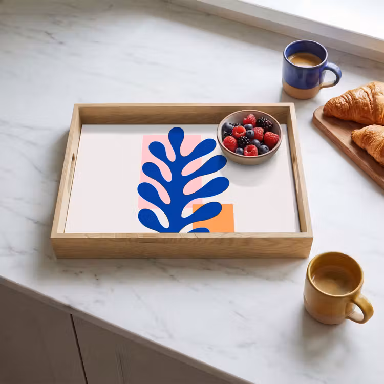 Tablett - Abstrakt - Blatt - Blau - Rechtecke — 3