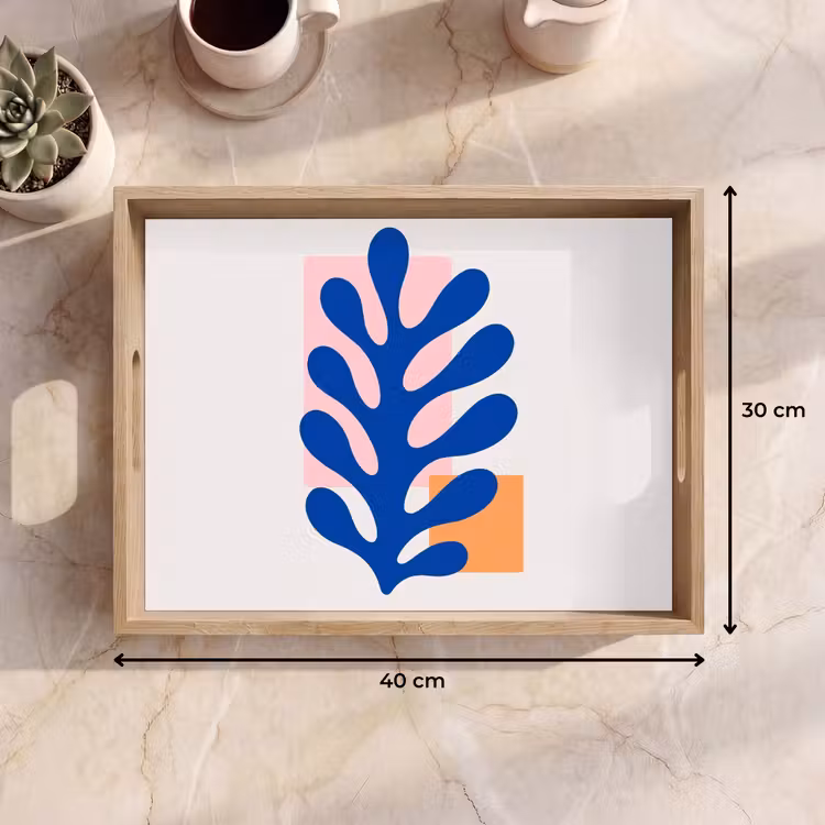 Tablett - Abstrakt - Blatt - Blau - Rechtecke — 7