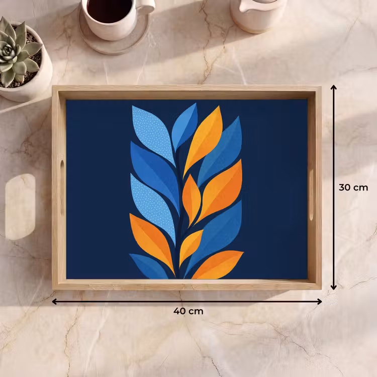 Tablett - Abstrakt - Blätter - Blau — 7