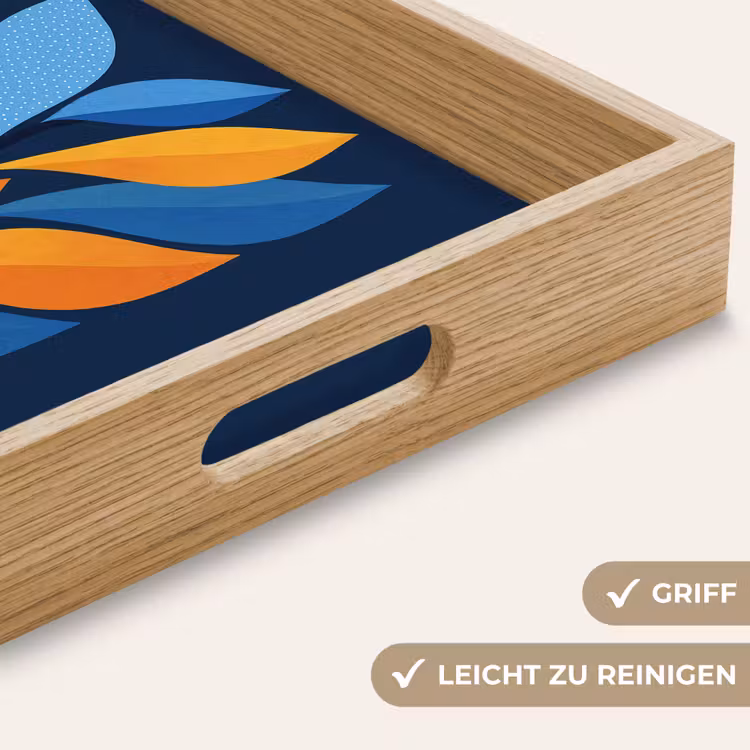 Tablett - Abstrakt - Blätter - Blau — 8