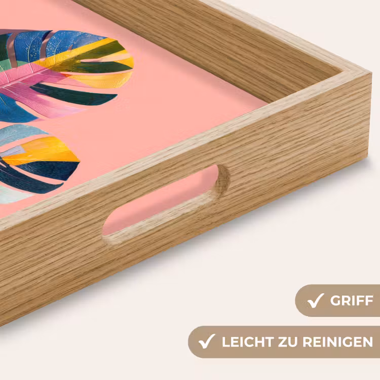 Tablett - Blätter - Gemalt - Bunt — 8