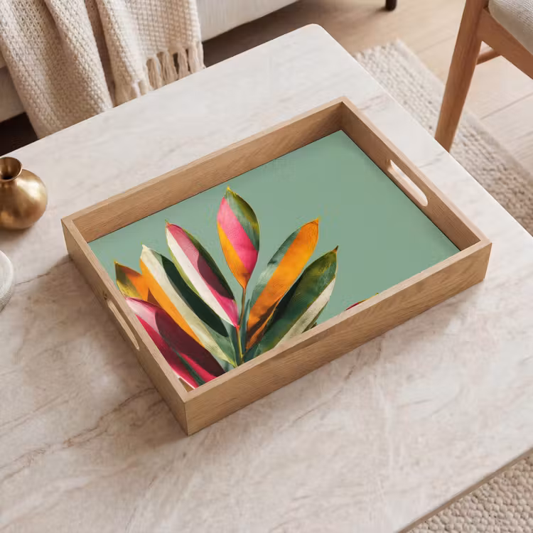 Tablett - Blätter - Zweig - Bunt — 2