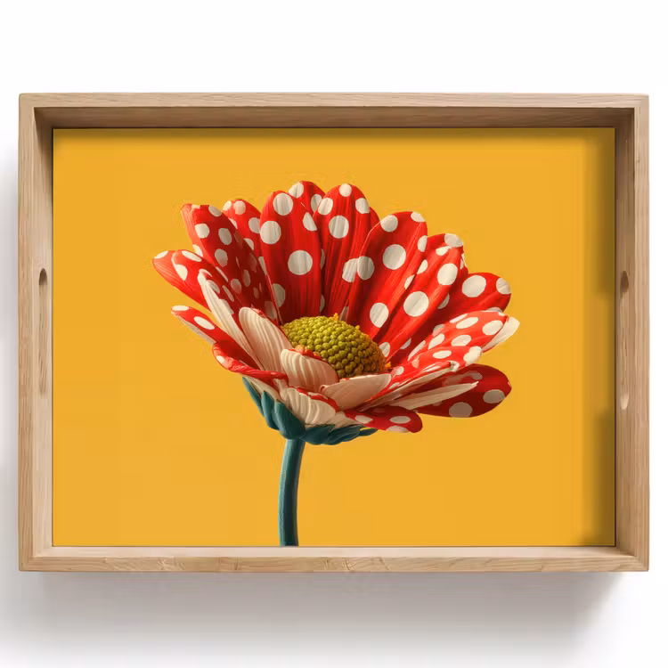 Tablett - Blume - Rot - Tupfen — 1