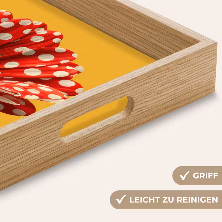 Tablett - Blume - Rot - Tupfen — 8