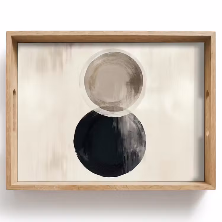 Tablett - Kreise - Form - Beige - Abstrakt — 1