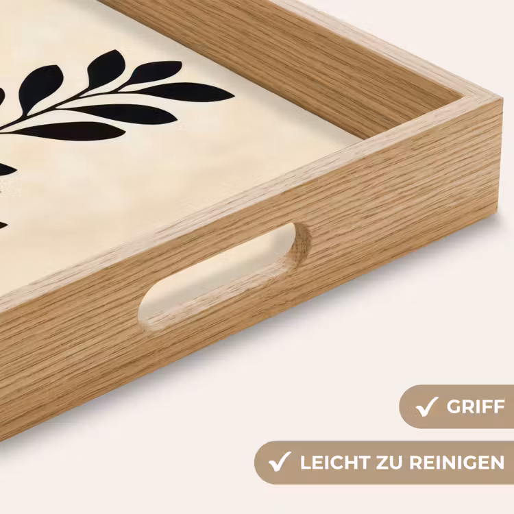 Tablett - Minimalistisch - Zweig - Blätter - Schwarz — 8