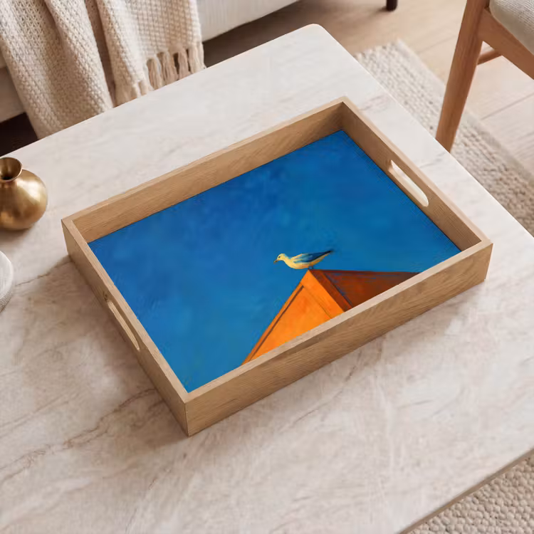 Tablett - Möwe - Gebäude - Himmel - Gemalt — 2