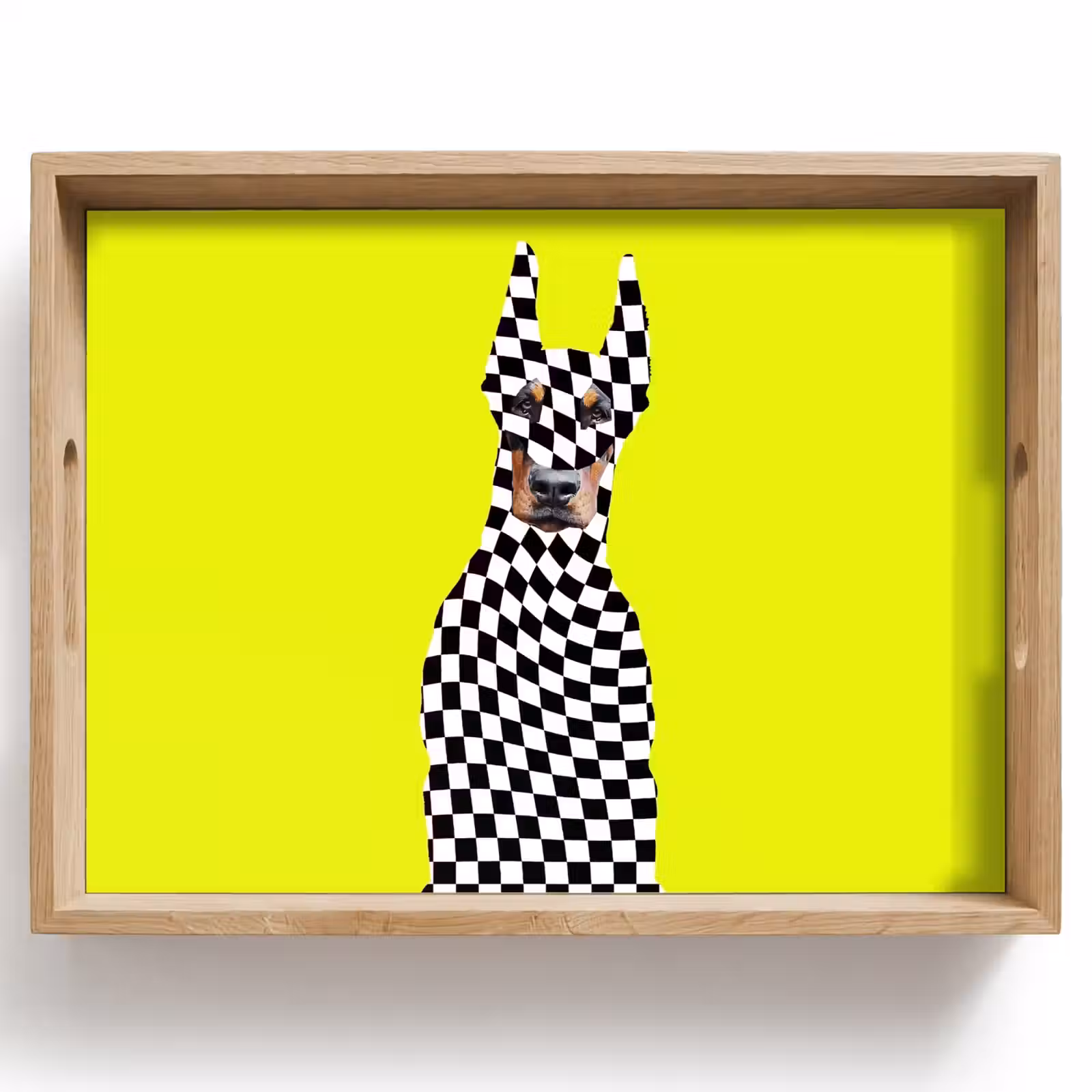 Tablett - Dobermann - Blockiert - Gelb — 1