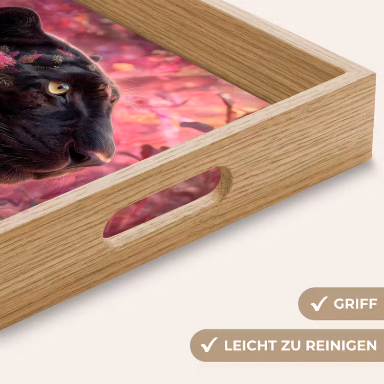 Tablett - Leopard - Blumen - Rosa — 8