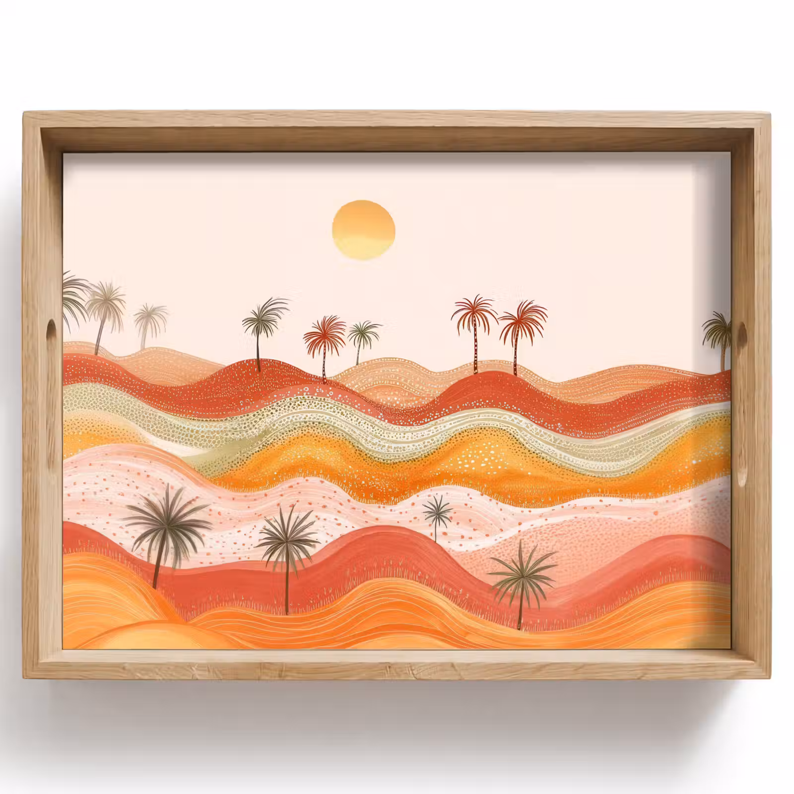 Tablett - Abstrakte Landschaft - Palmen - Farbenfroh — 1