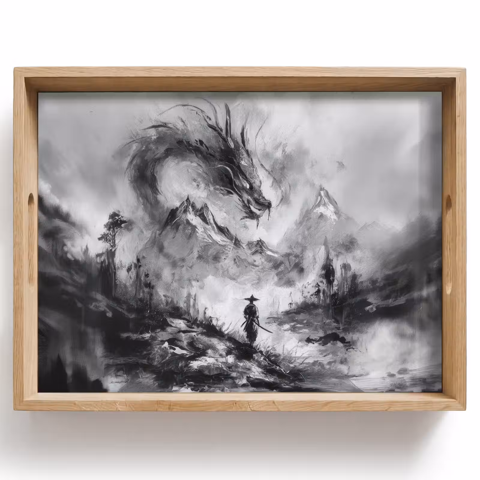 Tablett - Krieger - Drache - Grau — 1